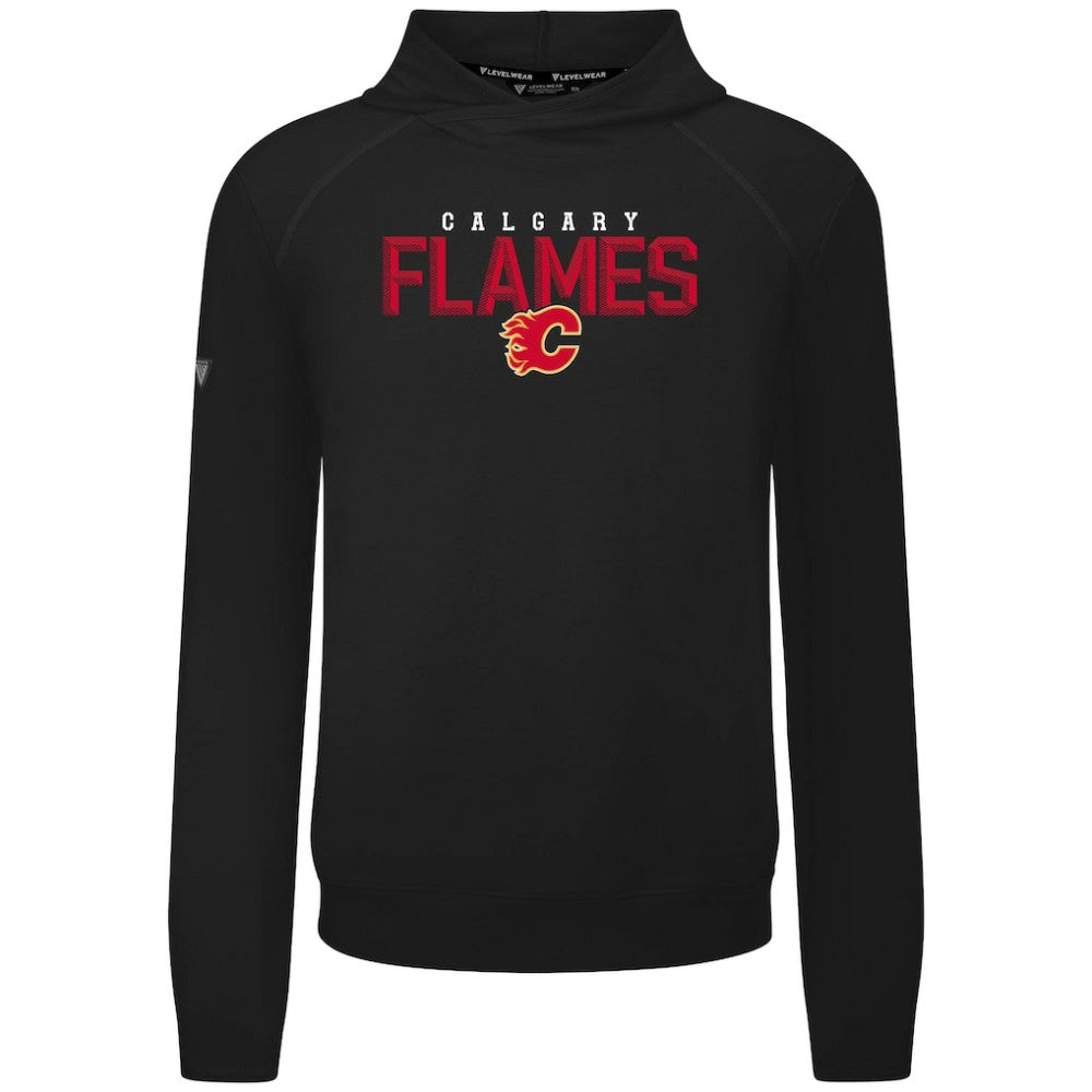 NHL Black Calgary Flames Levelwear Mandate Carve Tri-Blend Pullover Hoodie