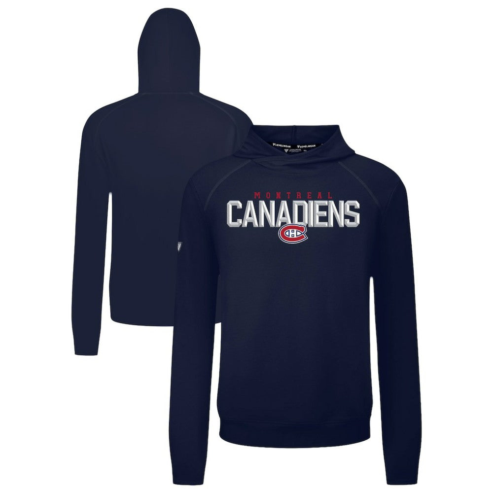 NHL Navy Montreal Canadiens Levelwear Mandate Carve Tri-Blend Pullover Hoodie