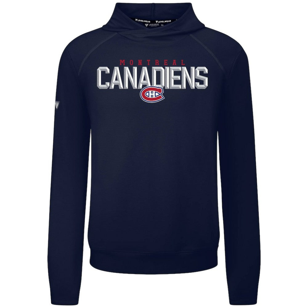NHL Navy Montreal Canadiens Levelwear Mandate Carve Tri-Blend Pullover Hoodie