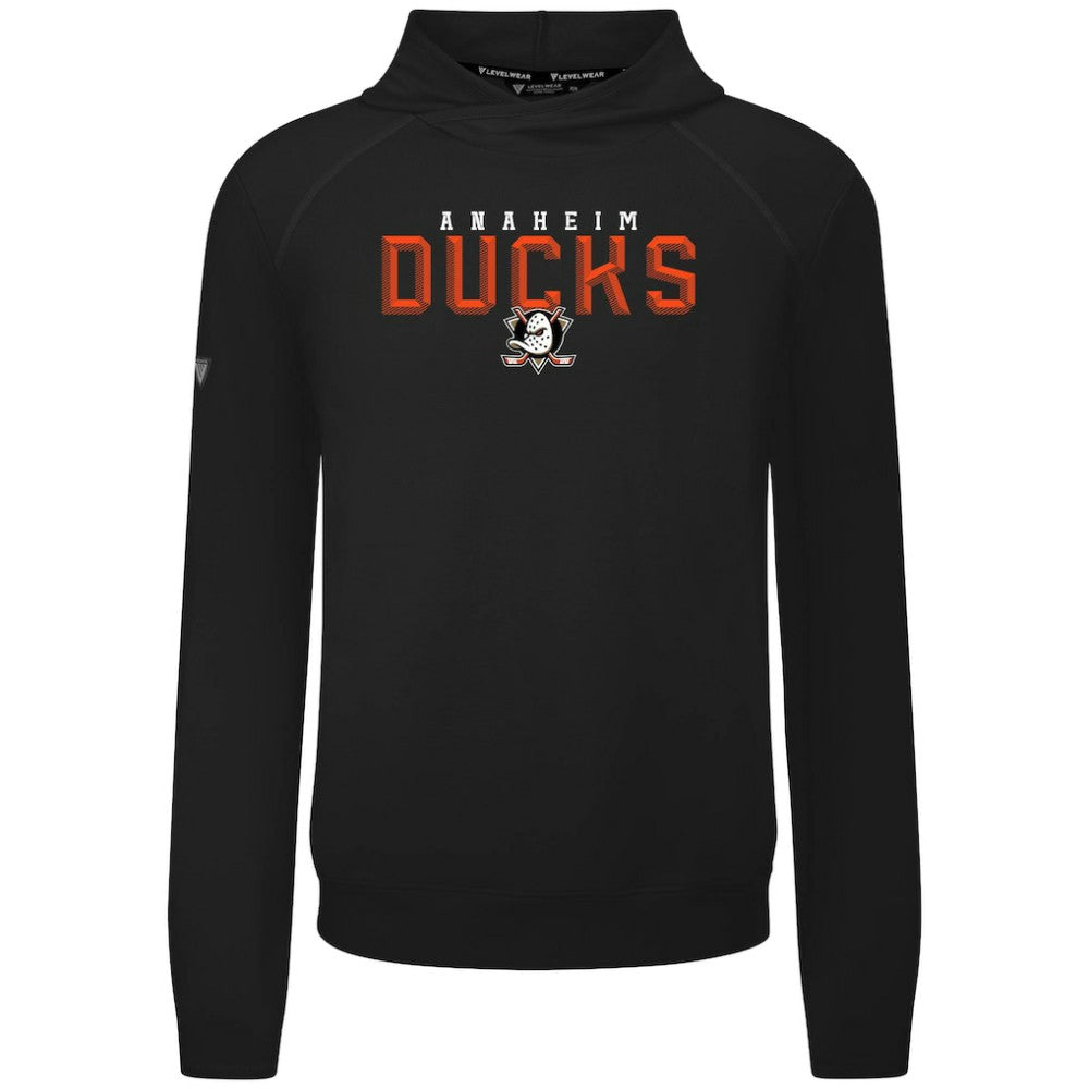 NHL Black Anaheim Ducks Levelwear Mandate Carve Tri-Blend Pullover Hoodie