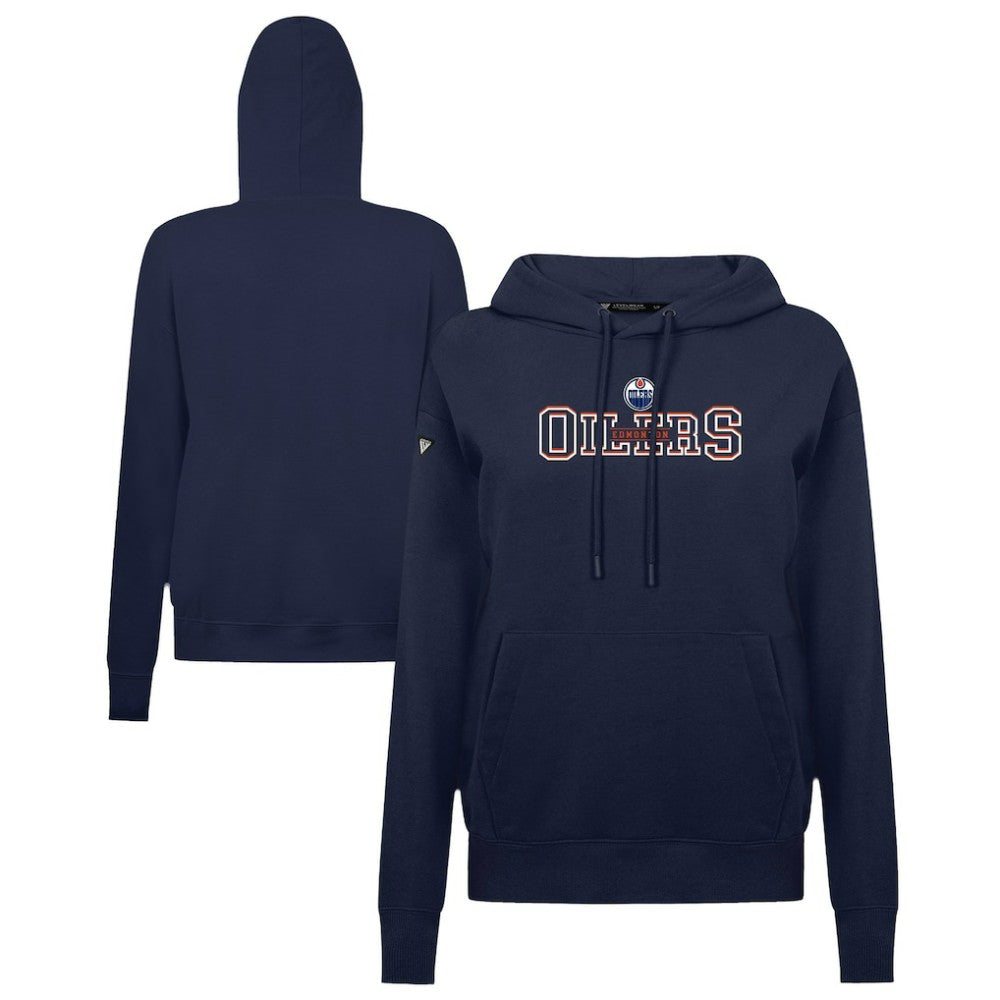 NHL Navy Edmonton Oilers Levelwear Women's Adorn Journey Pullover Hoodie