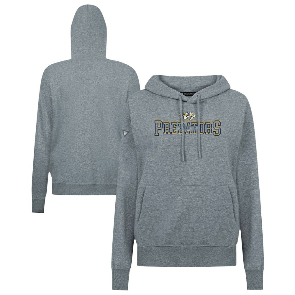 NHL Gray Nashville Predators Levelwear Women's Adorn Journey Pullover Hoodie