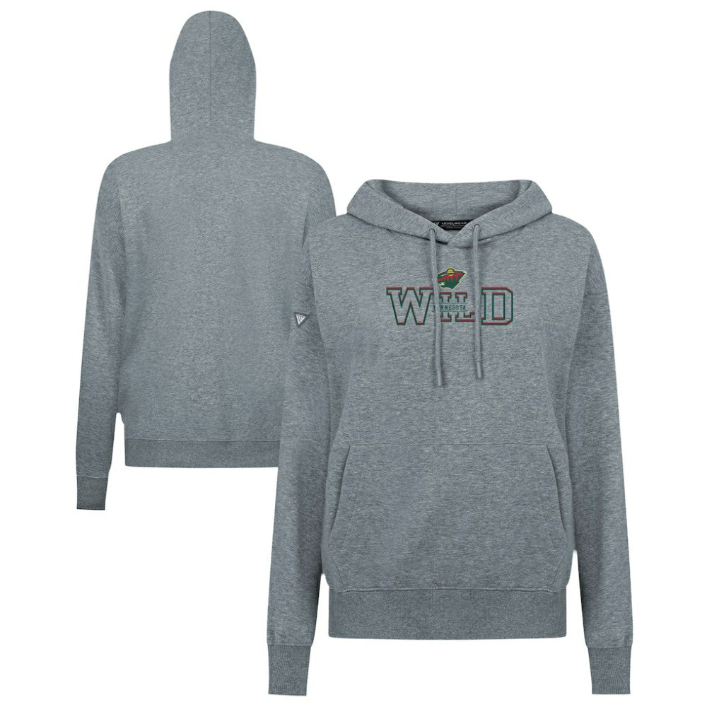NHL Gray Minnesota Wild Levelwear Women's Adorn Journey Pullover Hoodie