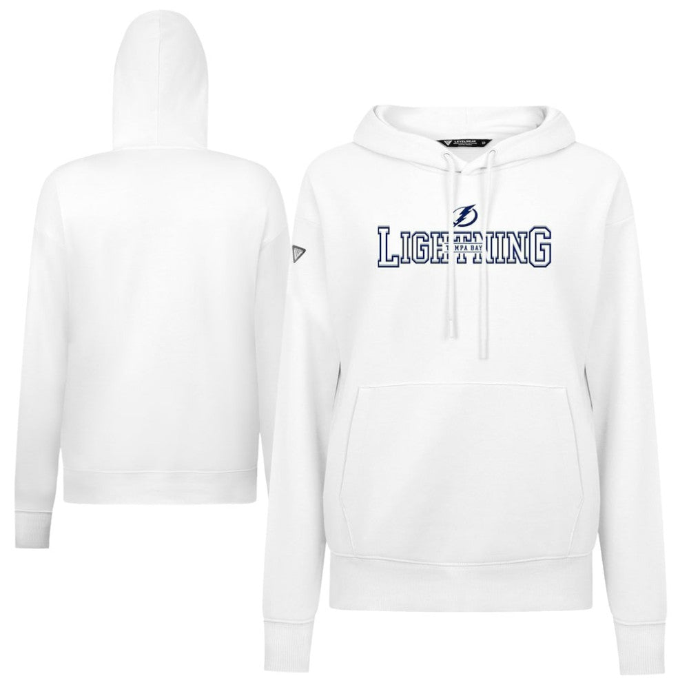 NHL White Tampa Bay Lightning Levelwear Women's Adorn Journey Pullover Hoodie