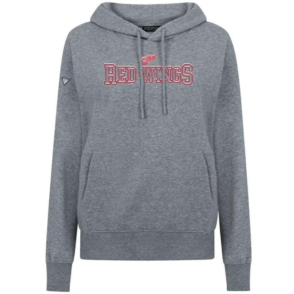 NHL Gray Detroit Red Wings Levelwear Women's Adorn Journey Pullover Hoodie