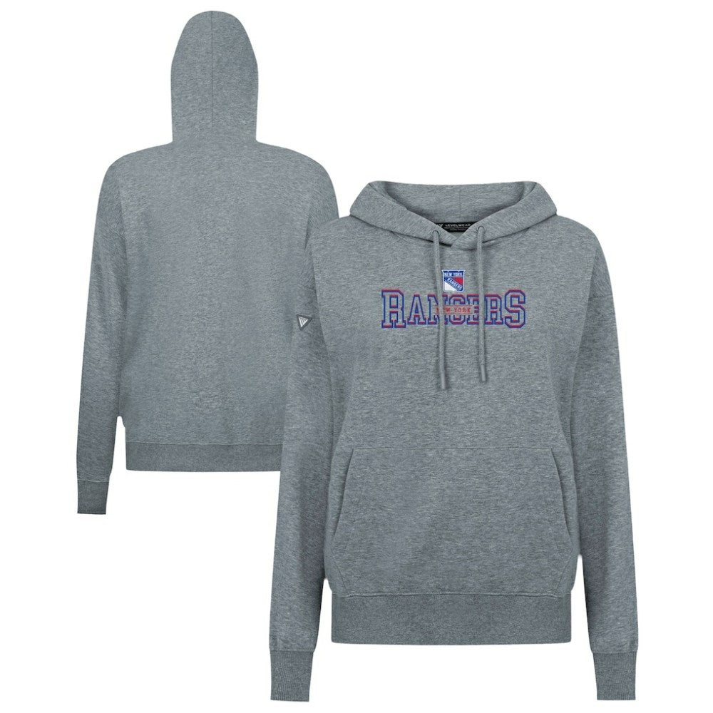 NHL Gray New York Rangers Levelwear Women's Adorn Journey Pullover Hoodie