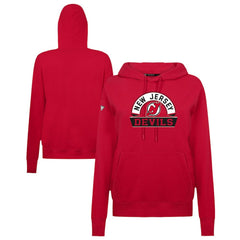 NHL Red New Jersey Devils Levelwear Women's Adorn Banner Arch Pullover Hoodie