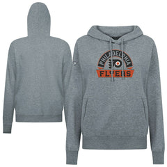 NHL Gray Philadelphia Flyers Levelwear Women's Adorn Banner Arch Pullover Hoodie