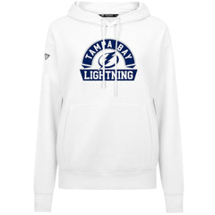 NHL White Tampa Bay Lightning Levelwear Women's Adorn Banner Arch Pullover Hoodie