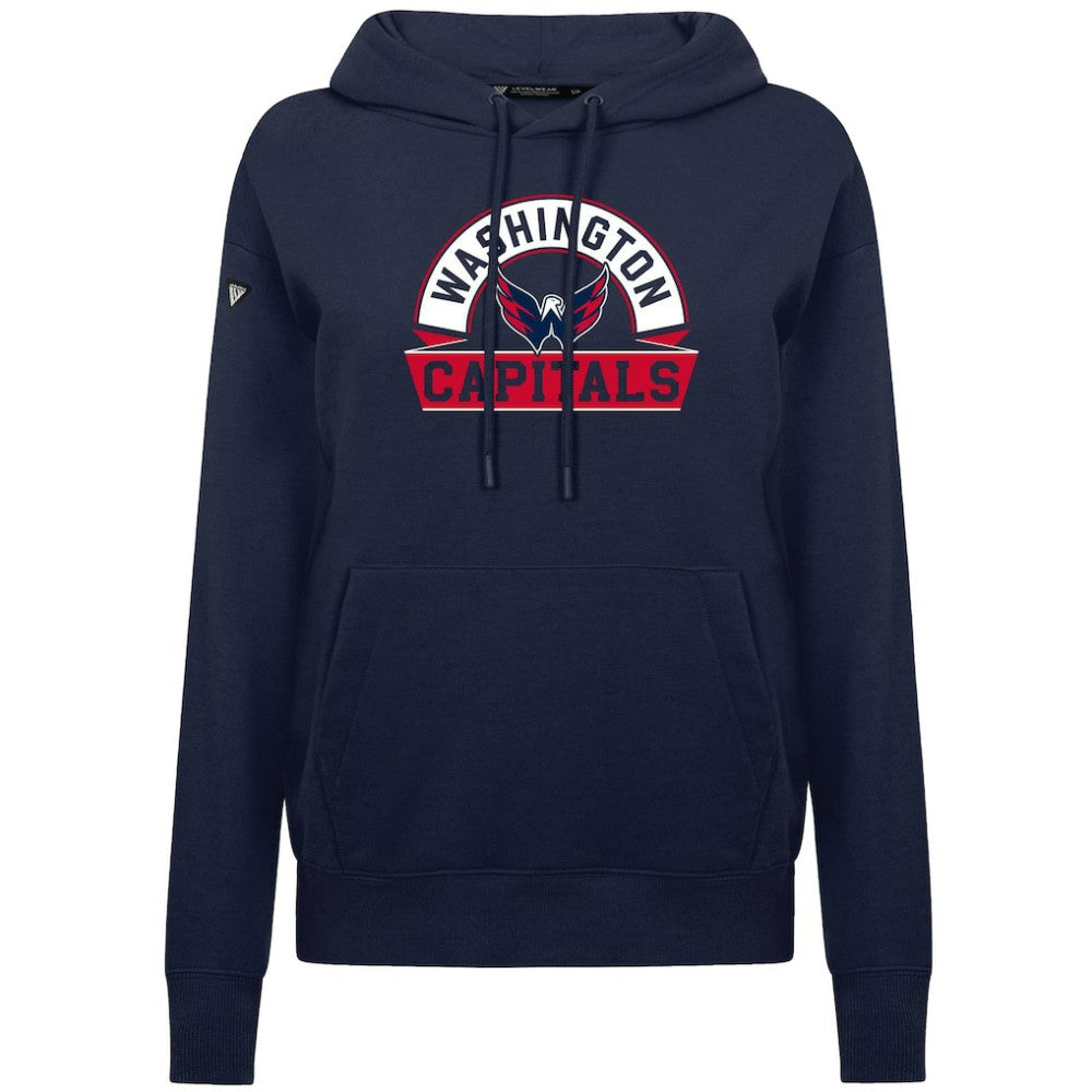 NHL Navy Washington Capitals Levelwear Women's Adorn Banner Arch Pullover Hoodie