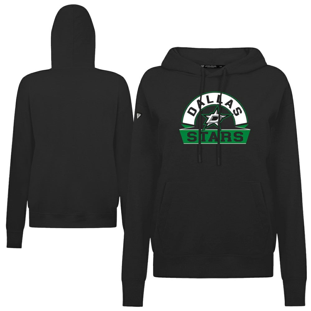 NHL Black Dallas Stars Levelwear Women's Adorn Banner Arch Pullover Hoodie