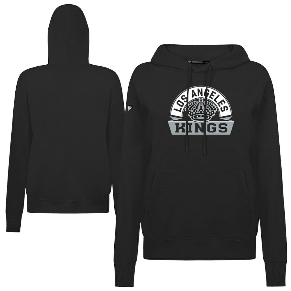 NHL Black Los Angeles Kings Levelwear Women's Adorn Banner Arch Pullover Hoodie