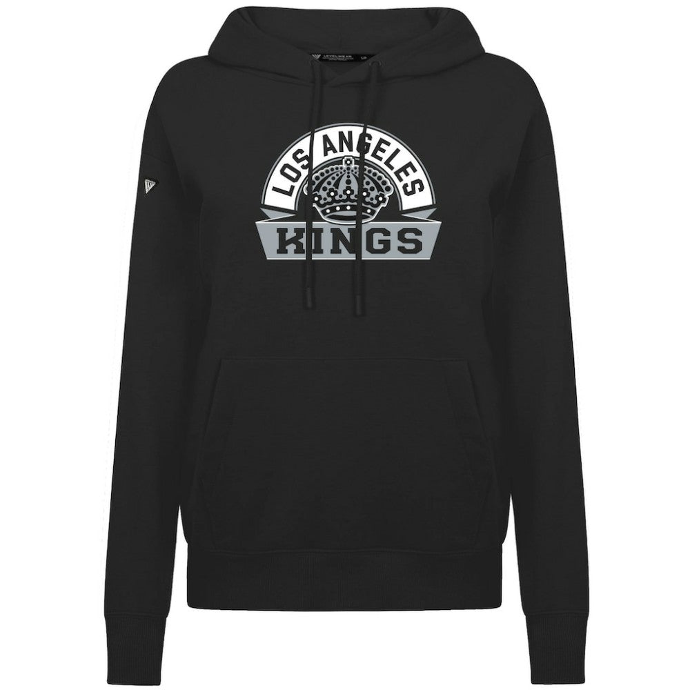 NHL Black Los Angeles Kings Levelwear Women's Adorn Banner Arch Pullover Hoodie