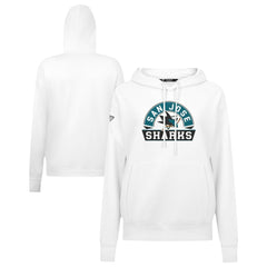 NHL White San Jose Sharks Levelwear Women's Adorn Banner Arch Pullover Hoodie