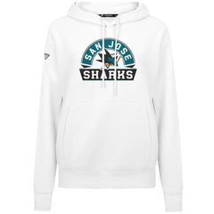 NHL White San Jose Sharks Levelwear Women's Adorn Banner Arch Pullover Hoodie