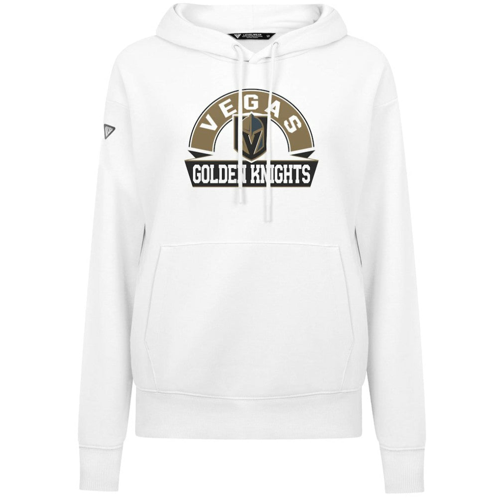 NHL White Vegas Golden Knights Levelwear Women's Adorn Banner Arch Pullover Hoodie