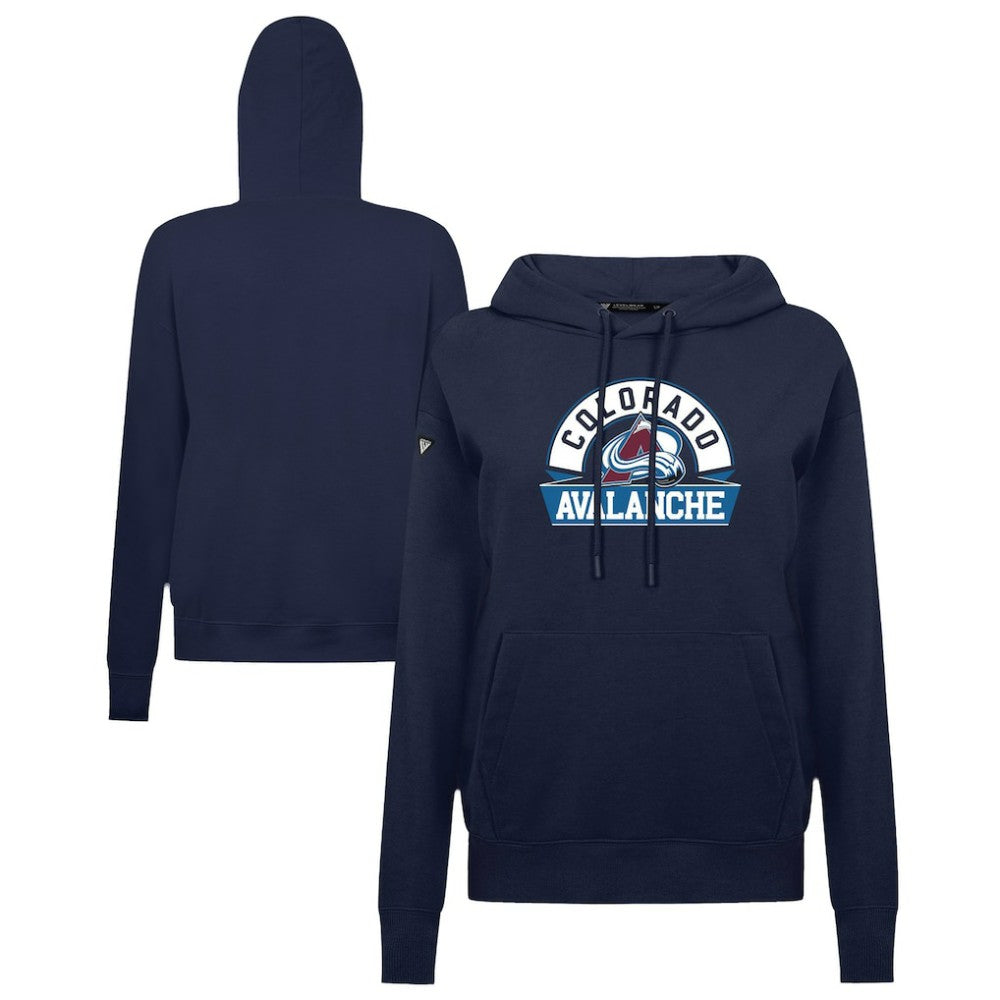NHL Navy Colorado Avalanche Levelwear Women's Adorn Banner Arch Pullover Hoodie