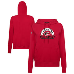 NHL Red Carolina Hurricanes Levelwear Women's Adorn Banner Arch Pullover Hoodie
