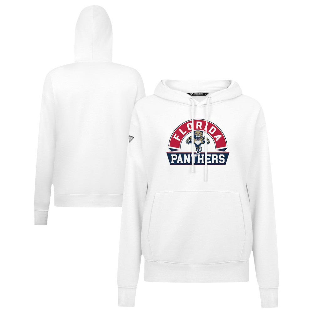 NHL White Florida Panthers Levelwear Women's Adorn Banner Arch Pullover Hoodie