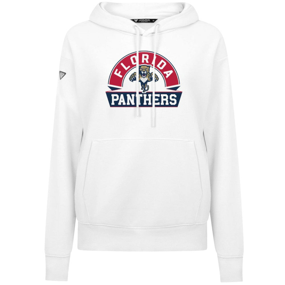 NHL White Florida Panthers Levelwear Women's Adorn Banner Arch Pullover Hoodie