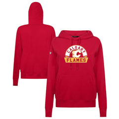 NHL Red Calgary Flames Levelwear Women's Adorn Banner Arch Pullover Hoodie