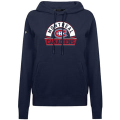 NHL Navy Montreal Canadiens Levelwear Women's Adorn Banner Arch Pullover Hoodie