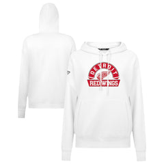 NHL White Detroit Red Wings Levelwear Women's Adorn Banner Arch Pullover Hoodie