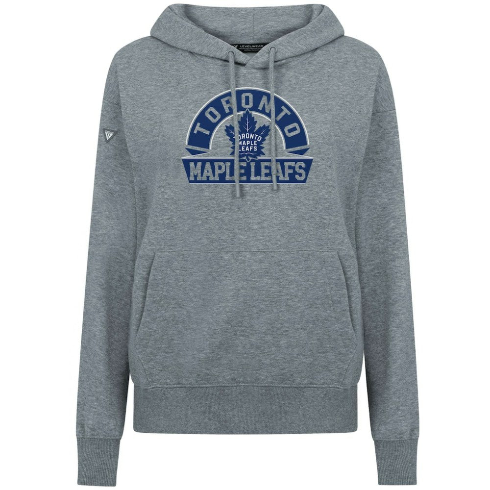 NHL Gray Toronto Maple Leafs Levelwear Women's Adorn Banner Arch Pullover Hoodie