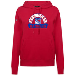 NHL Red New York Rangers Levelwear Women's Adorn Banner Arch Pullover Hoodie