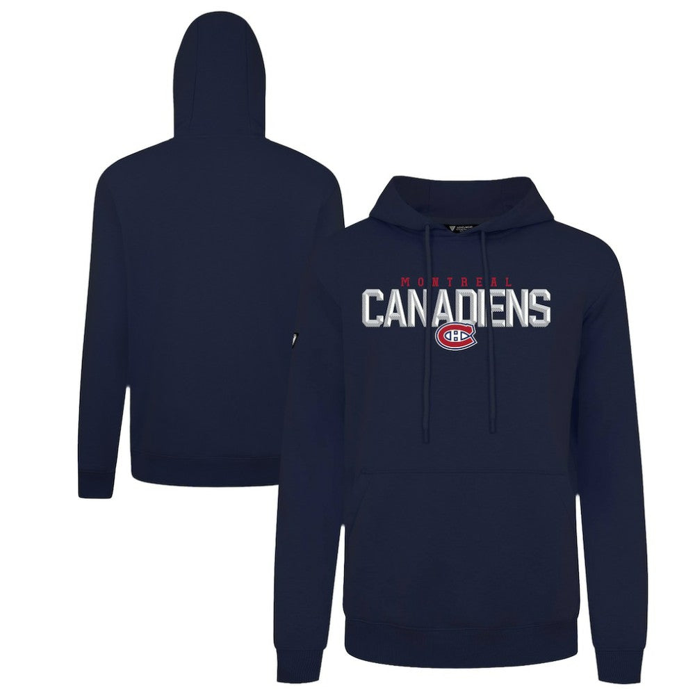 NHL Navy Montreal Canadiens Levelwear Podium Carve Pullover Hoodie