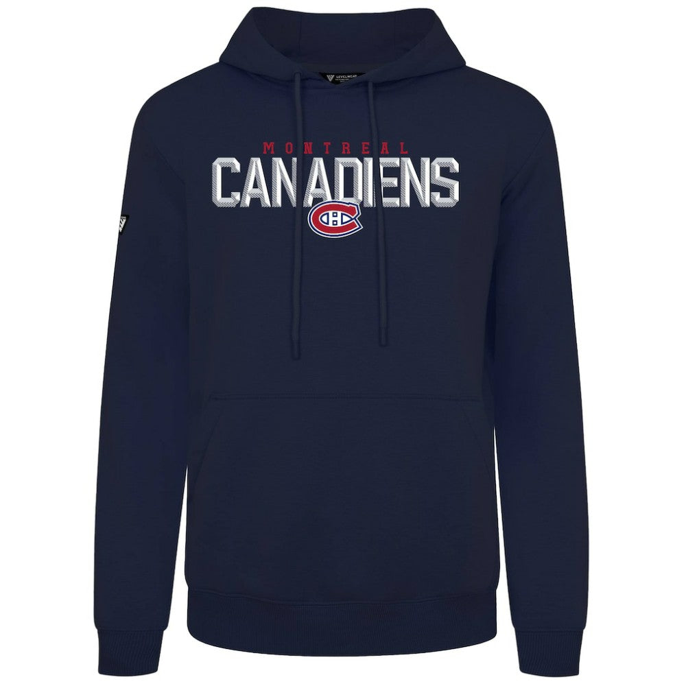 NHL Navy Montreal Canadiens Levelwear Podium Carve Pullover Hoodie