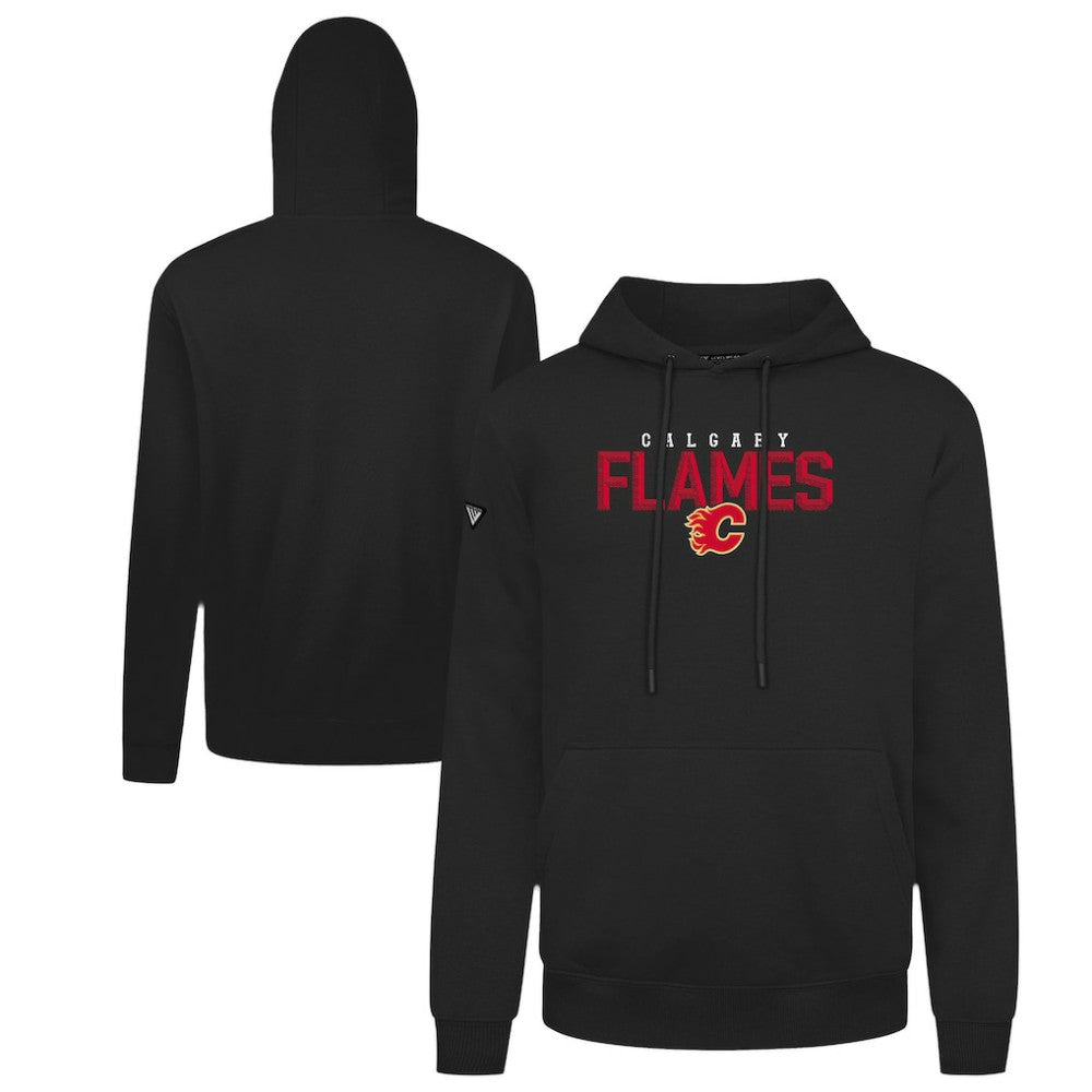 NHL Black Calgary Flames Levelwear Podium Carve Pullover Hoodie