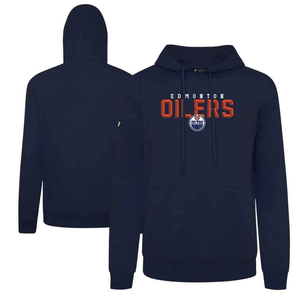 NHL Navy Edmonton Oilers Levelwear Podium Carve Pullover Hoodie