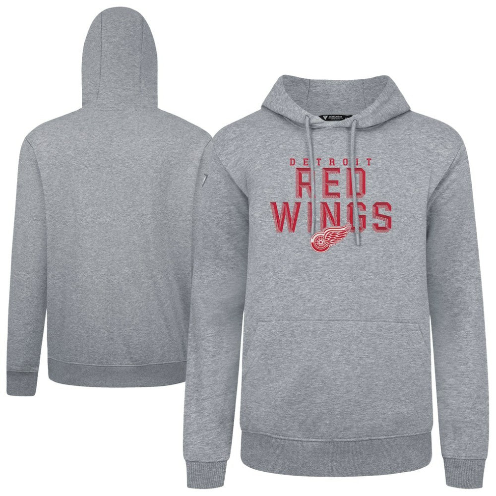 NHL Gray Detroit Red Wings Levelwear Podium Carve Pullover Hoodie