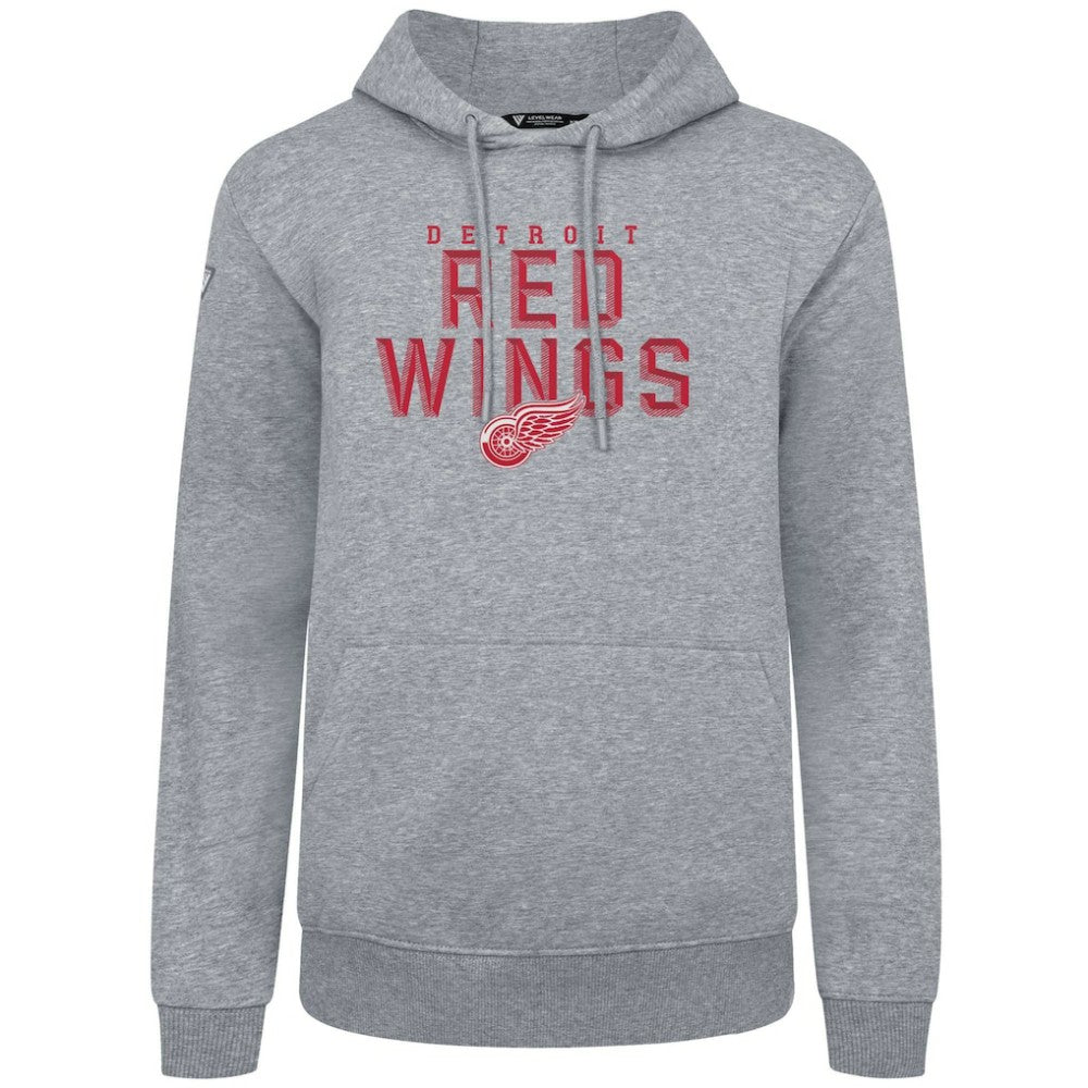 NHL Gray Detroit Red Wings Levelwear Podium Carve Pullover Hoodie