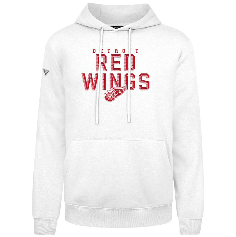 NHL White Detroit Red Wings Levelwear Podium Carve Pullover Hoodie