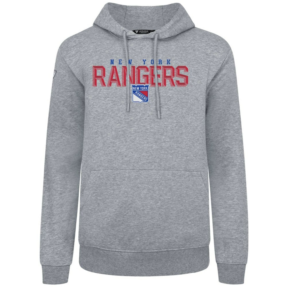 NHL Gray New York Rangers Levelwear Podium Carve Pullover Hoodie