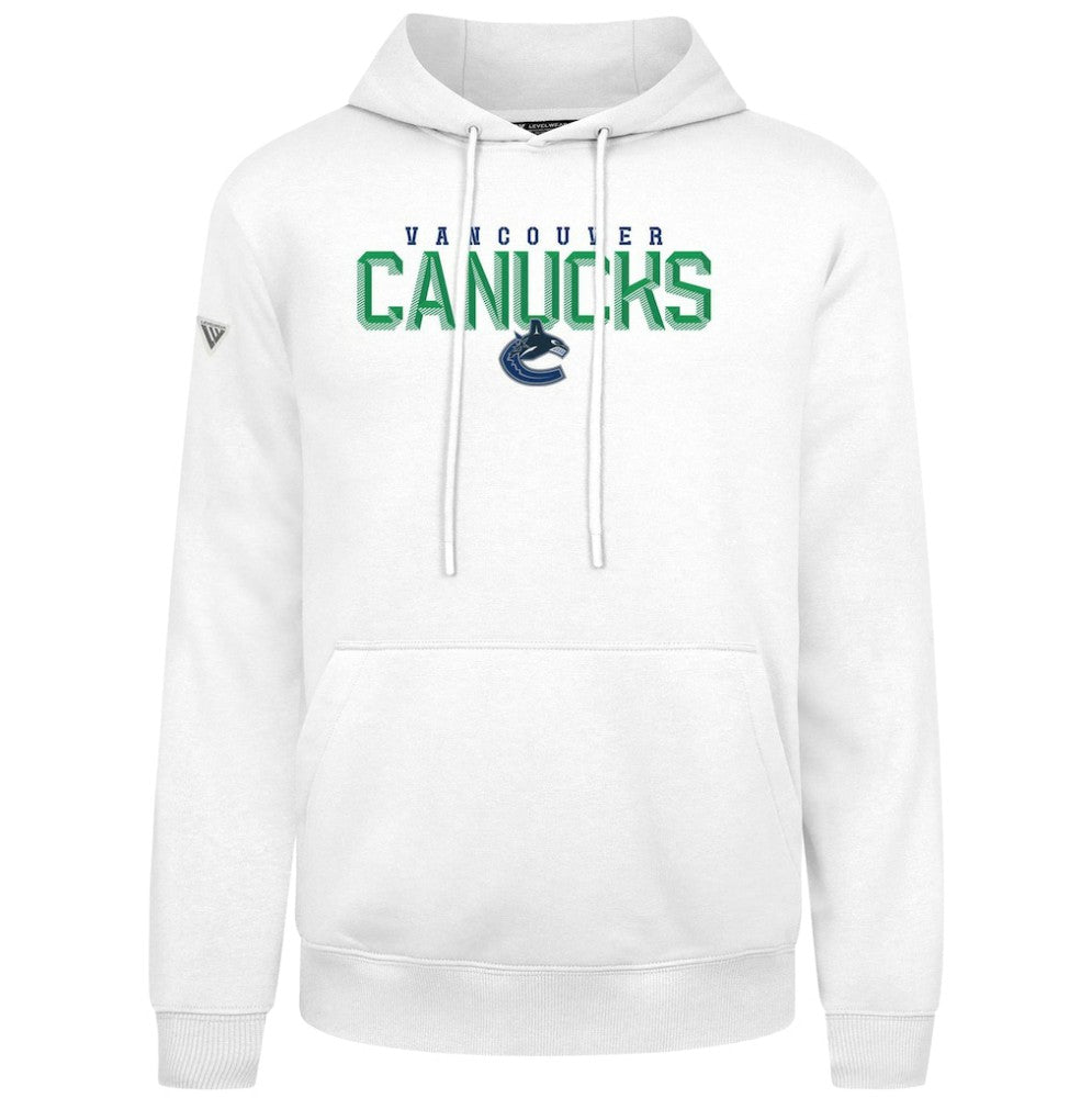 NHL White Vancouver Canucks Levelwear Podium Carve Pullover Hoodie