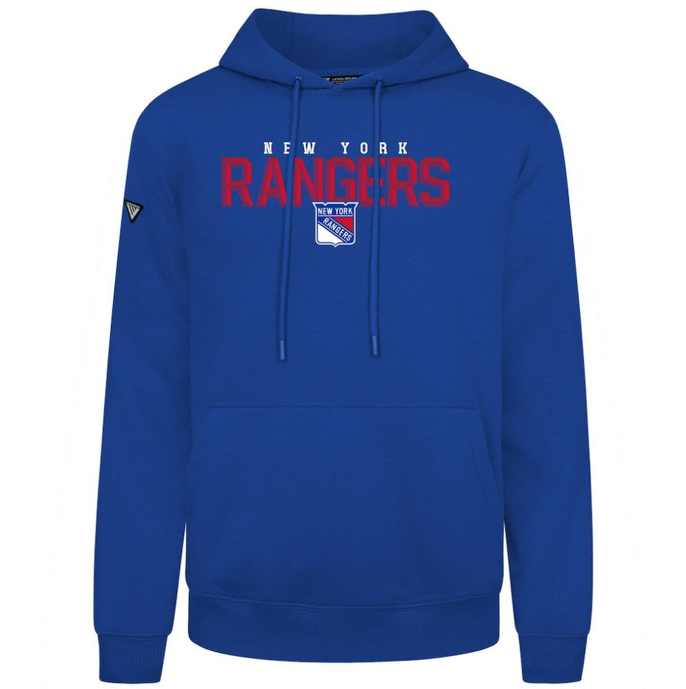 NHL Royal New York Rangers Levelwear Podium Carve Pullover Hoodie