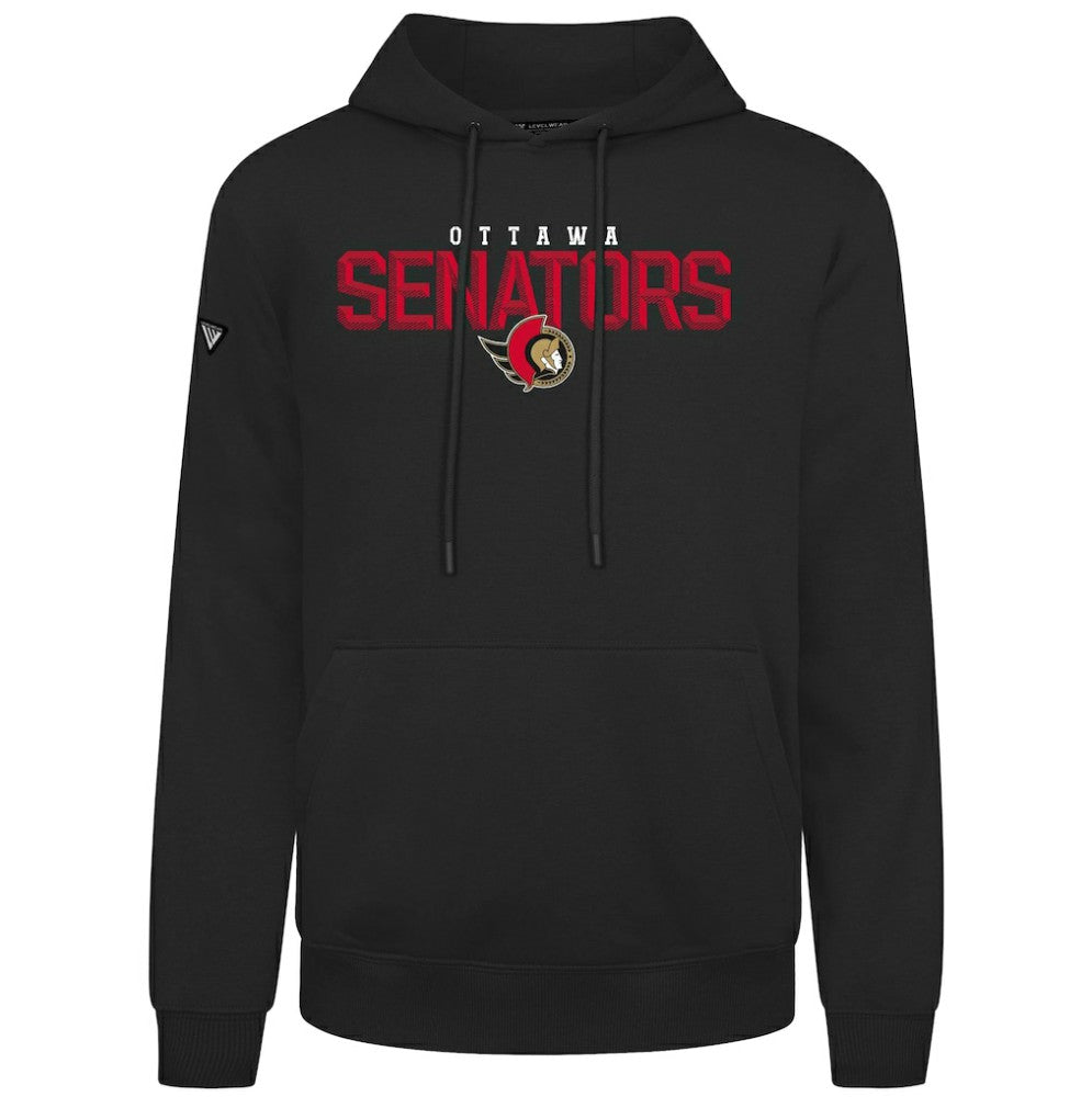 NHL Black Ottawa Senators Levelwear Podium Carve Pullover Hoodie