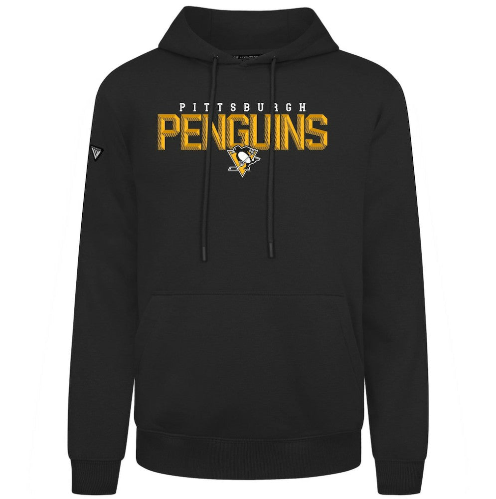 NHL Black Pittsburgh Penguins Levelwear Podium Carve Pullover Hoodie