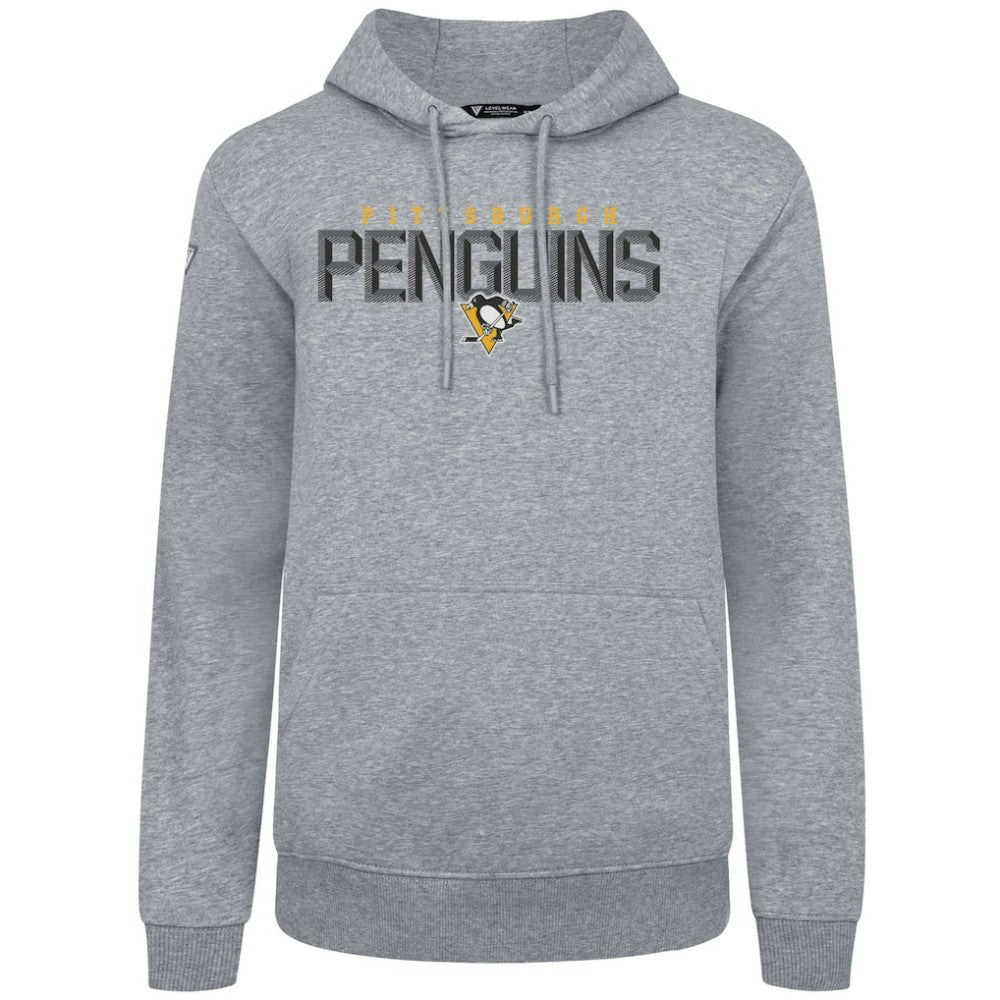 NHL Gray Pittsburgh Penguins Levelwear Podium Carve Pullover Hoodie