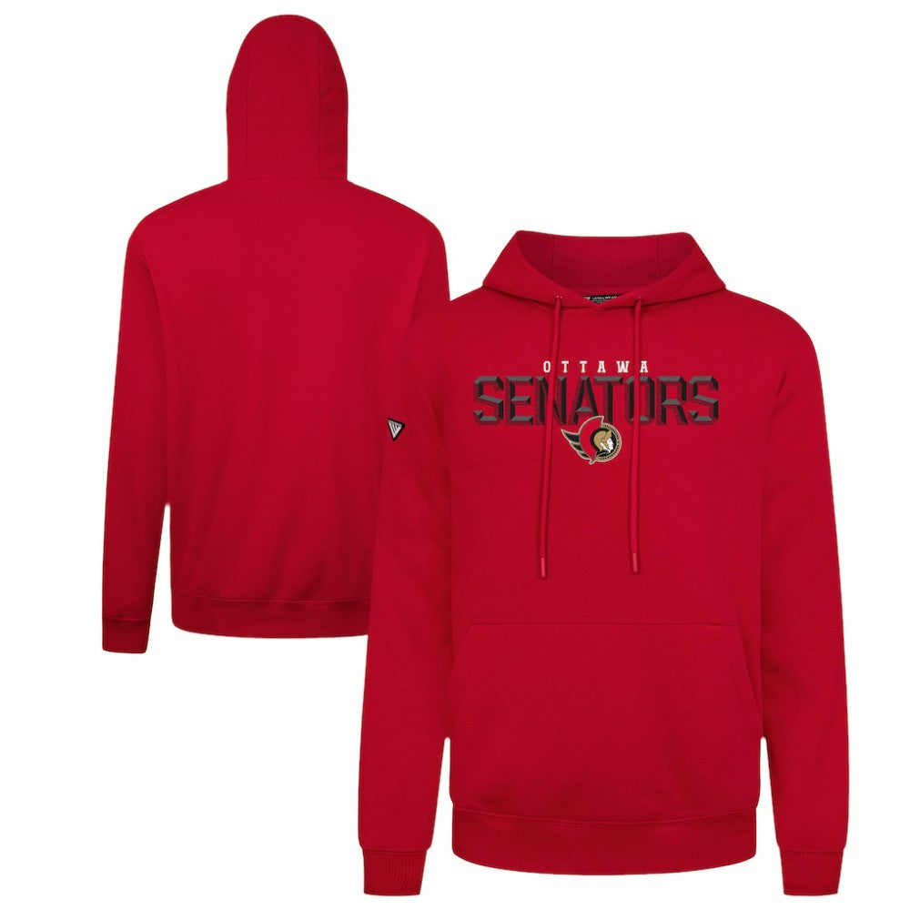 NHL Red Ottawa Senators Levelwear Podium Carve Pullover Hoodie