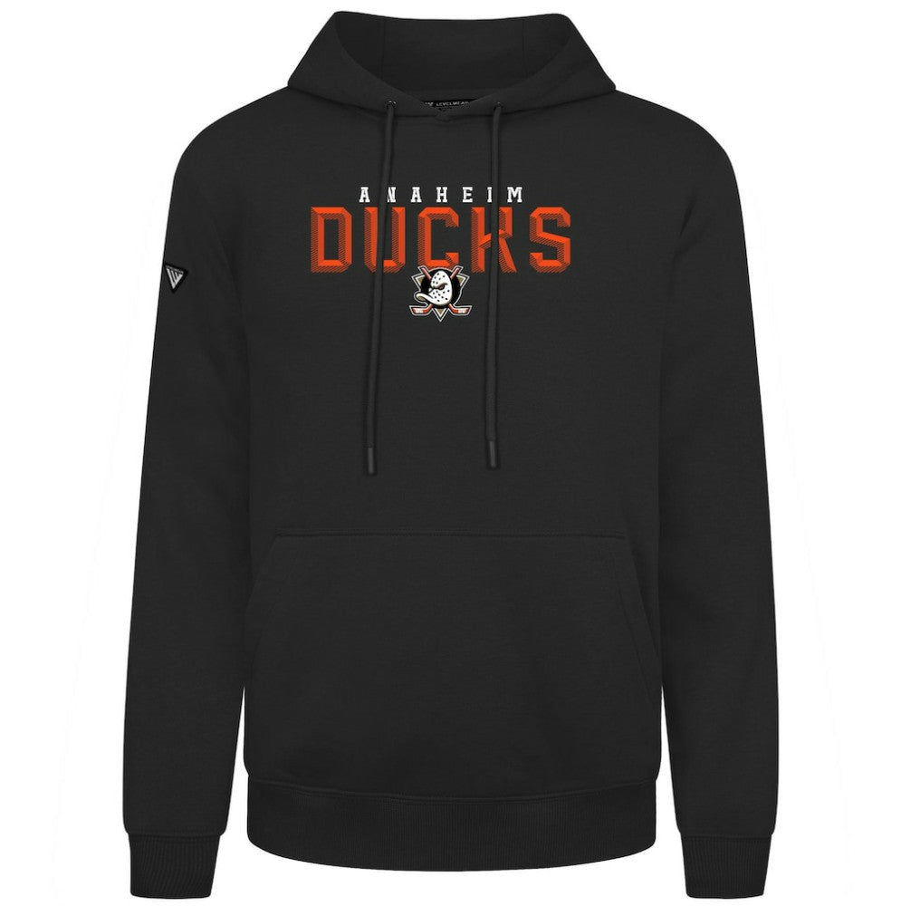 NHL Black Anaheim Ducks Levelwear Podium Carve Pullover Hoodie