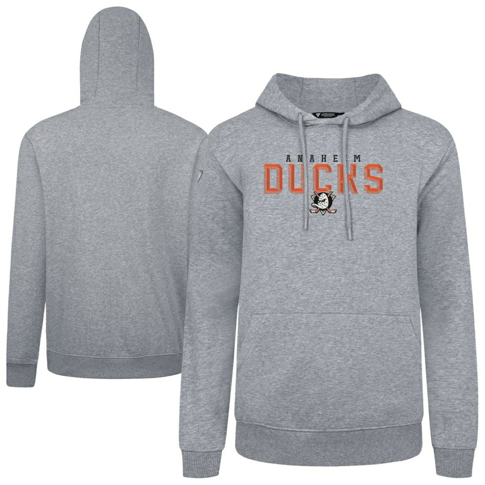 NHL Gray Anaheim Ducks Levelwear Podium Carve Pullover Hoodie