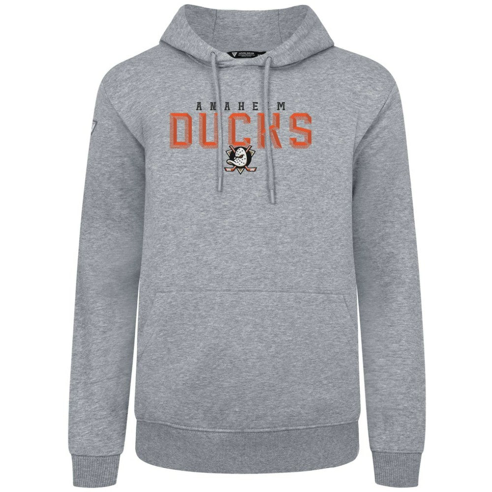 NHL Gray Anaheim Ducks Levelwear Podium Carve Pullover Hoodie
