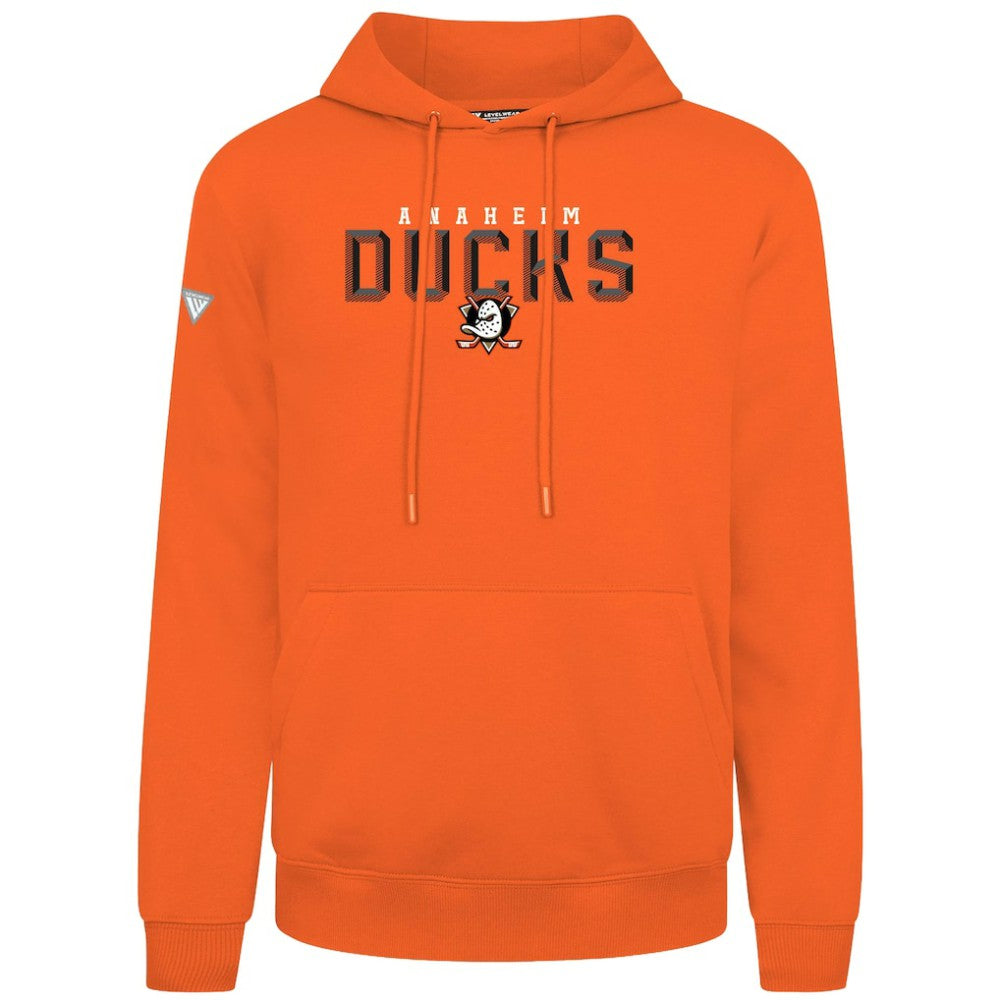 NHL Orange Anaheim Ducks Levelwear Podium Carve Pullover Hoodie