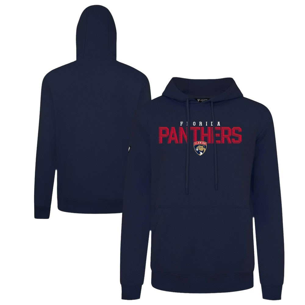 NHL Navy Florida Panthers Levelwear Podium Carve Pullover Hoodie