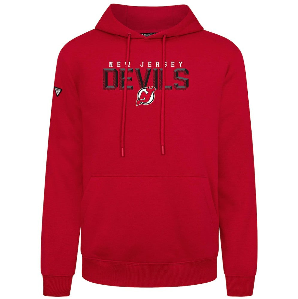 NHL Red New Jersey Devils Levelwear Podium Carve Pullover Hoodie