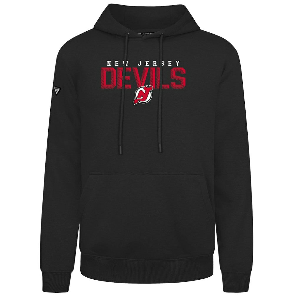 NHL Black New Jersey Devils Levelwear Podium Carve Pullover Hoodie